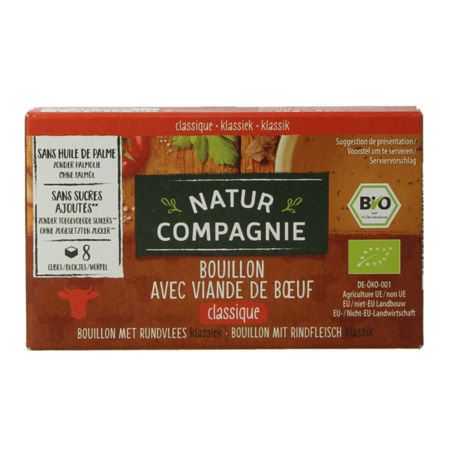 Natur Compagnie Brodo di Manzo Biologico in Dadi, 8 Pezzi