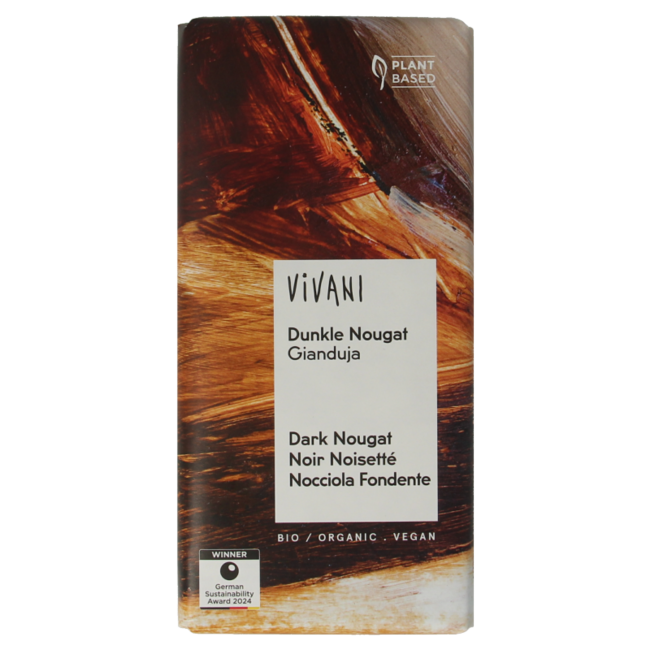 Vivani Schokolade Zartbitter Praliné Nougat Bio 100 Gramm