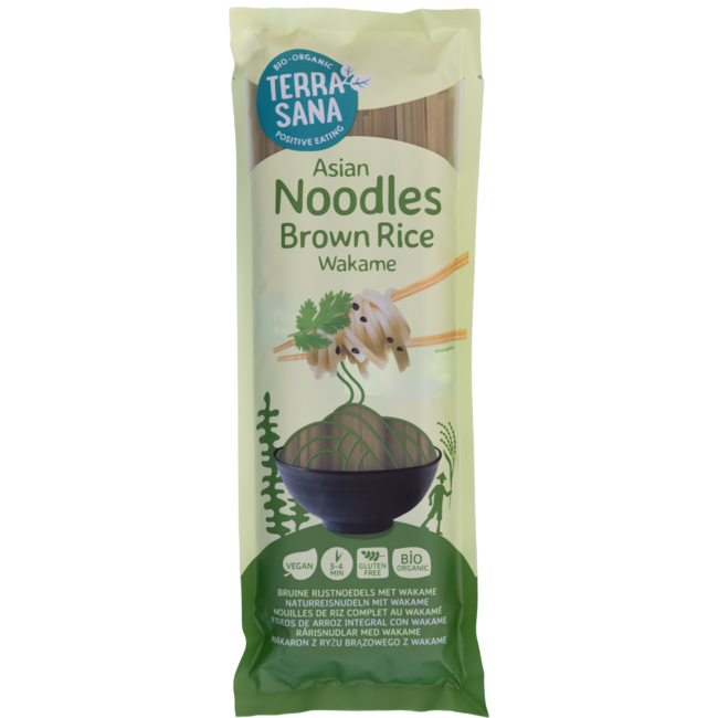TerraSana Brązowy makaron ryżowy z wakame bio 250 g
