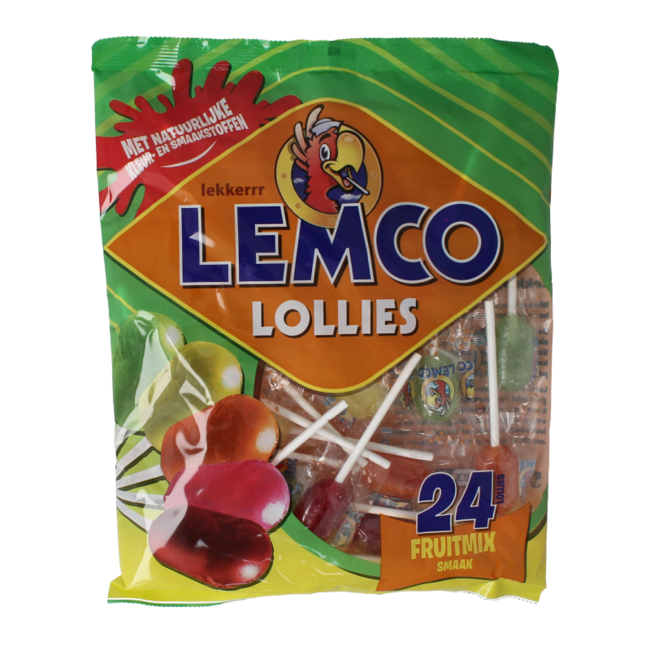 Lemco Piruletas de frutas 240 gramos