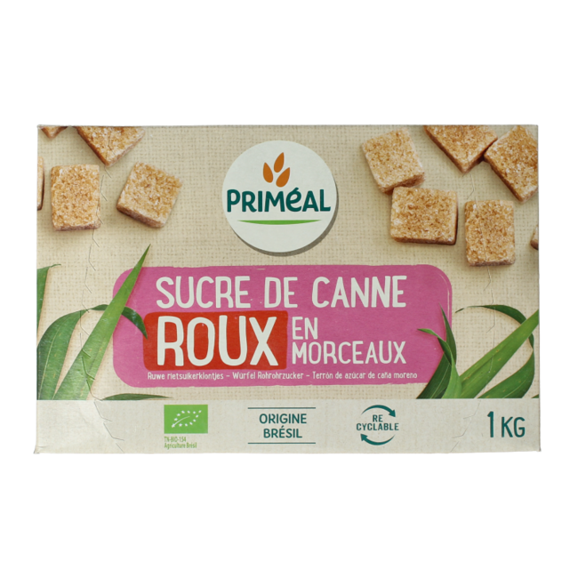 Primeal Terrones de azúcar de caña integral bio 1 kg