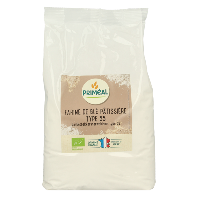 Primeal Harina de trigo de repostería T55 ecológica 1 kg
