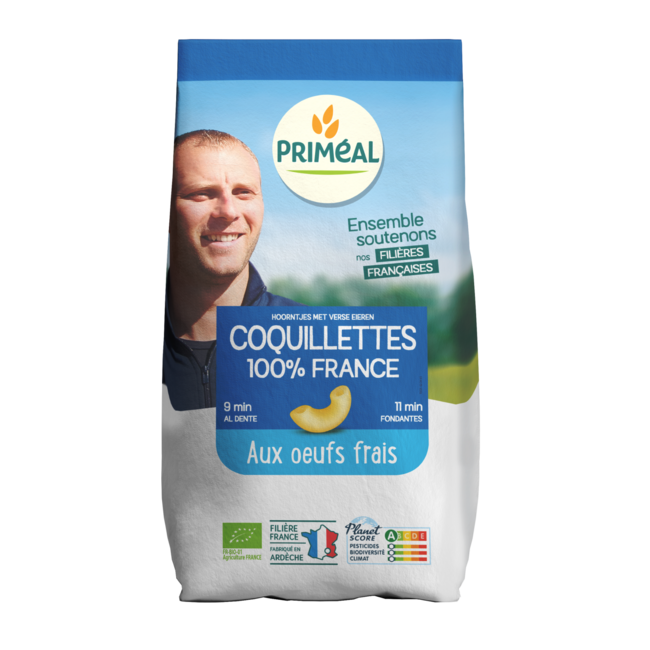Primeal Makaron Macaroni z świeżymi jajami bio 500 Gramów