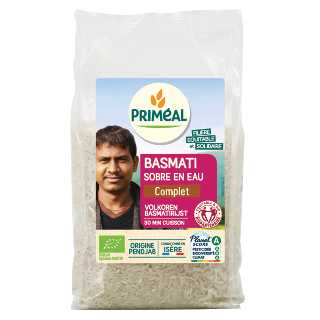 Primeal Organic Wholegrain Basmati Rice 500g