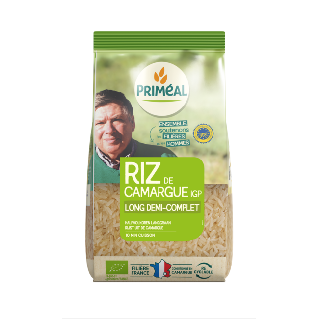 Riso Primeal Semintegrale a Grano Lungo della Camargue Biologico 1 Chilogrammo
