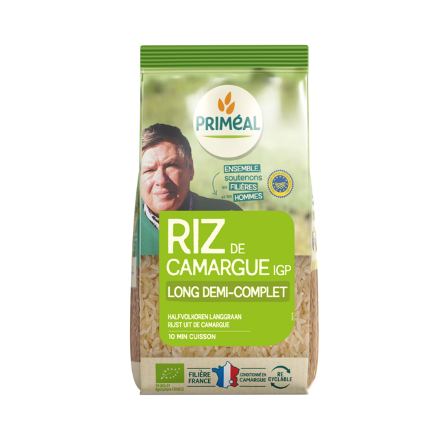 Primeal Halfvolkoren langgraan rijst camargue bio 500 Gram