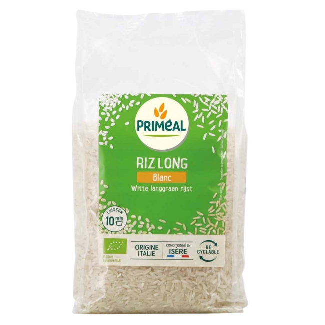 Arroz blanco de grano largo bio Primeal 1 kilogramo