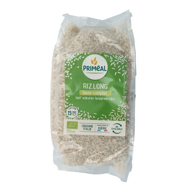 Primeal Organic Semi-Wholegrain Long-Grain Rice 1kg