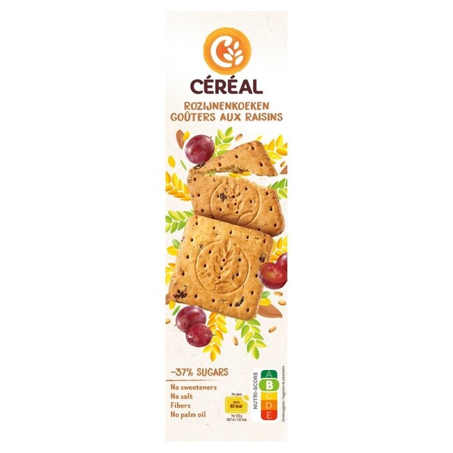 Cereal Ciastka z rodzynkami o obniżonej zawartości cukru 360 Gramów