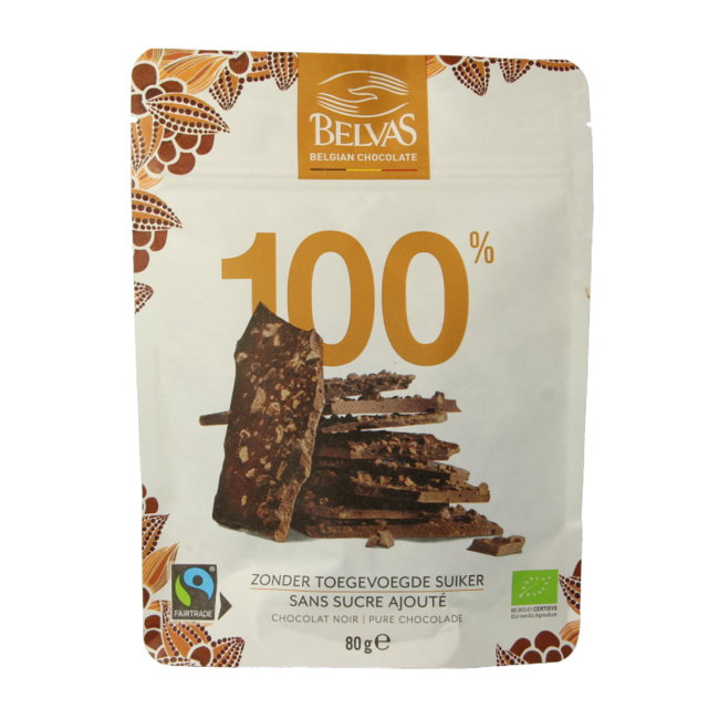 Belvas Thins Dark 100% Organic 80g