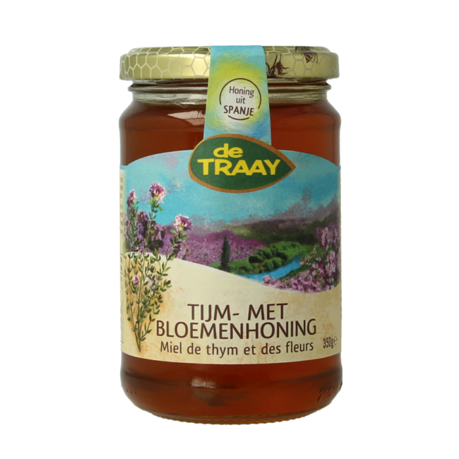 Tijm- met bloemenhoning 350 Gram