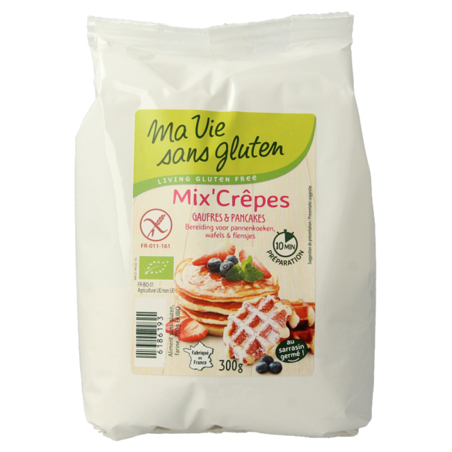 Ma Vie Sans Pannenkoeken wafels en flensjes mix glutenvrij bio 300 Gram