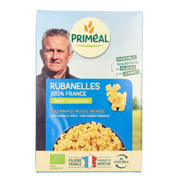 Primeal Rubanelle Pasta Semintegrale Biologica 400 Grammi