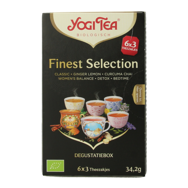 Finest Selection Organic Tea 6 x 3 Varieties 18 Bags