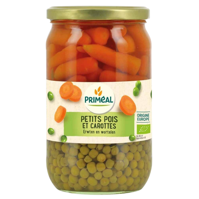 Primeal Petits pois carottes bio 680 g