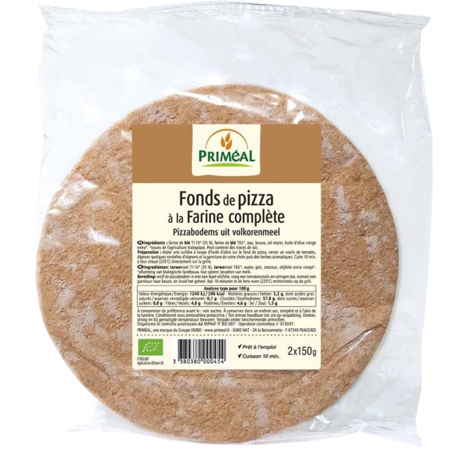Primeal Pizza basis 150 gram bio 2 Stuks