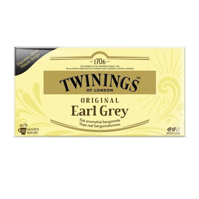 Twinings Earl Grey enveloppés 50 sachets