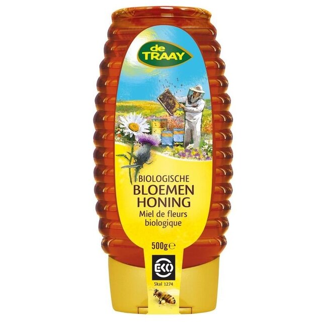 Miel de fleurs bio liquide Traay flacon souple 500 g