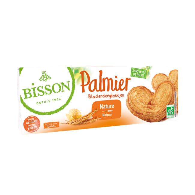 Bisson Palmier bladerdeegkoekjes bio 100 Gram