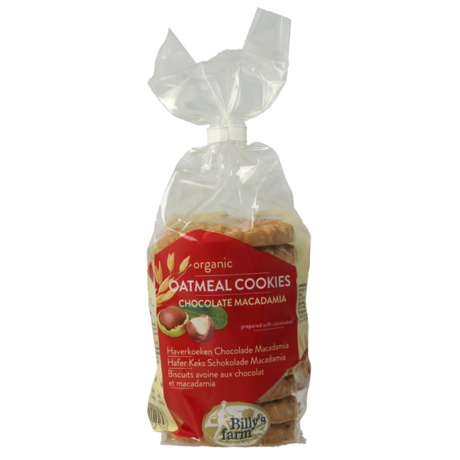 Galletas de avena con macadamia y chocolate bio 200 Gramos