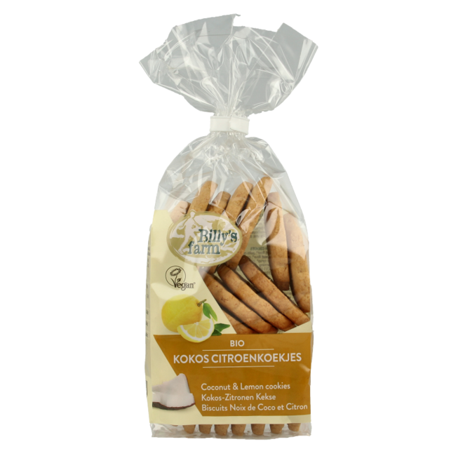 Organic coconut and lemon biscuits 175g