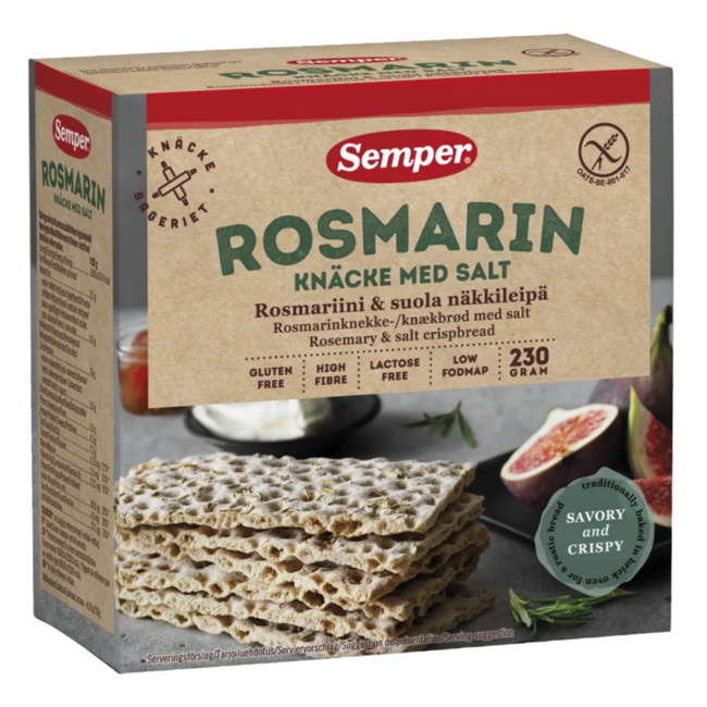 Semper Knäckebrot Rosmarin Salz glutenfrei 230 Gramm