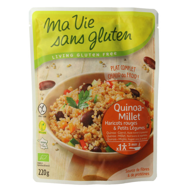 Ma Vie Sans Quinoa gierst rode bonen & groente glutenvrij bio 220 Gram