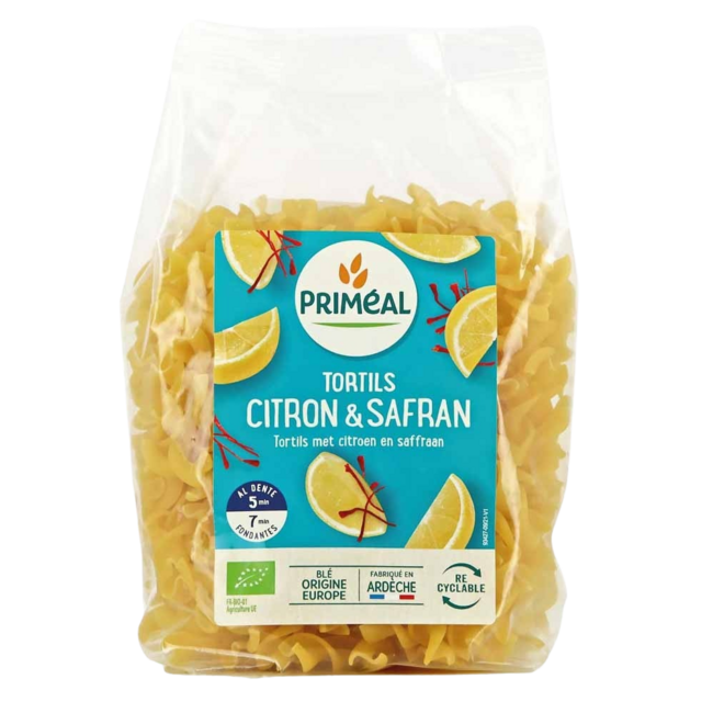 Primeal Fusilli tortils citroen safraan bio 250 Gram