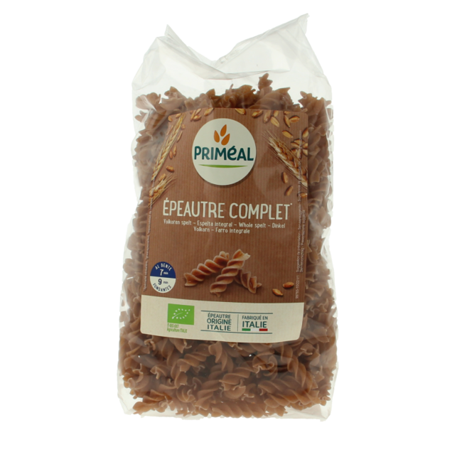 Pełnoziarniste fusilli orkiszowe spirale bio 500 gramów