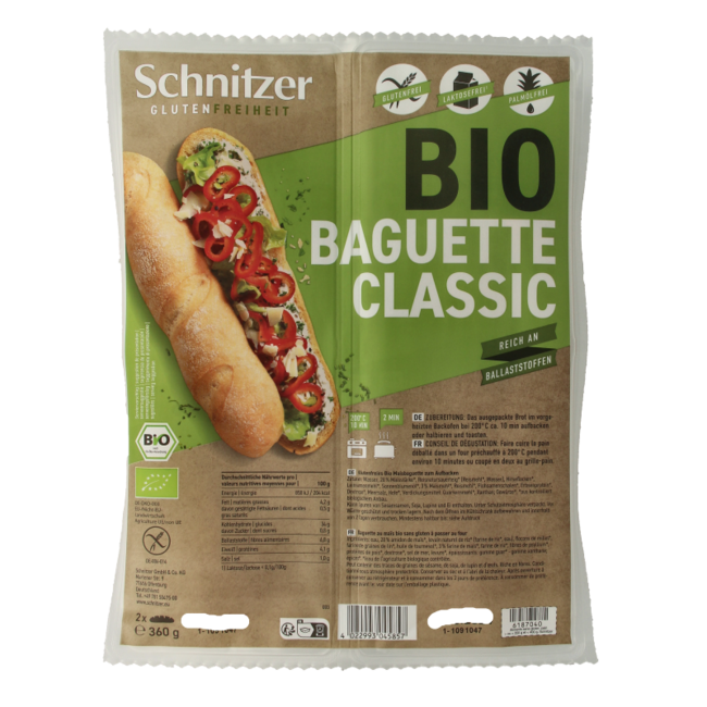 Schnitzer Baguette classique sans gluten bio 360 g