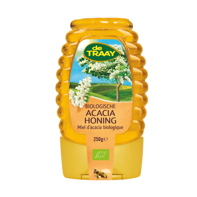 Miel de acacia ecológica en botella antigoteo 250 g