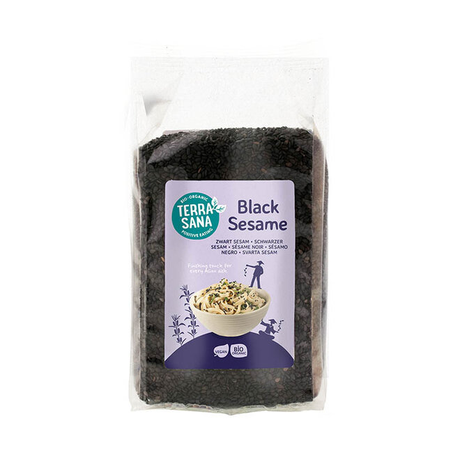 Organic unhulled black sesame seeds 175g