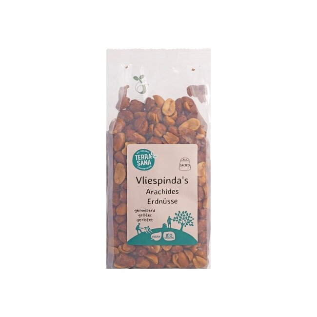 Pinda vlies met zout geroosterd bio 250 Gram