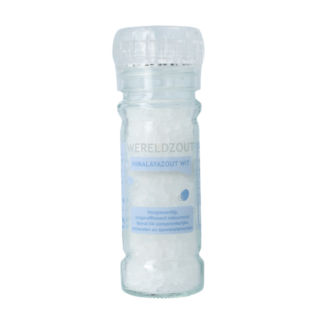 Sel de l'Himalaya blanc Esspo Wereldzout moulin rechargeable 105 g