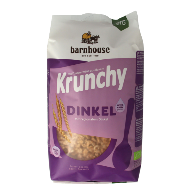 Krunchy pur Dinkel ohne Zucker bio 750 Gramm