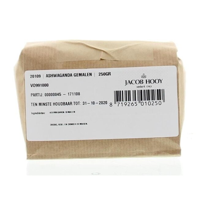 Jacob Hooy Ground Ashwagandha Root 250g