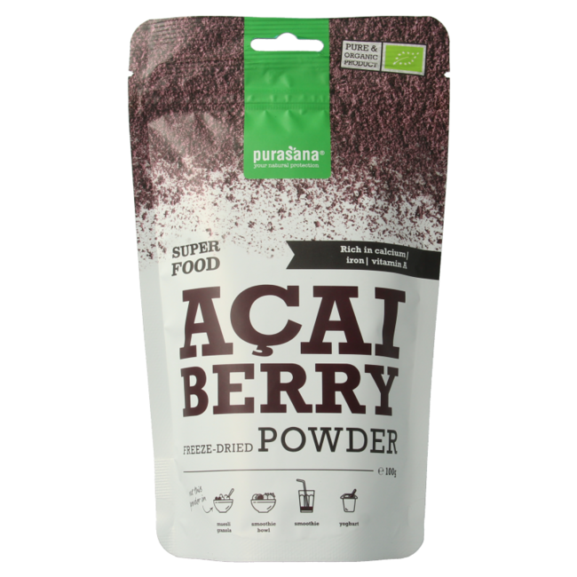 Poudre de baies d'açai vegan bio 100 g