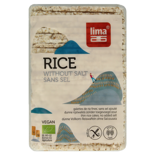 Lima Tortitas de arroz sin sal finas rectas bio 130 gramos