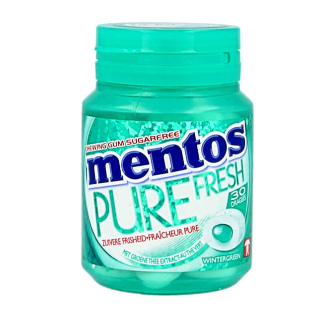 Mentos Gum Pure Wintergreen Pot 30 Pièces