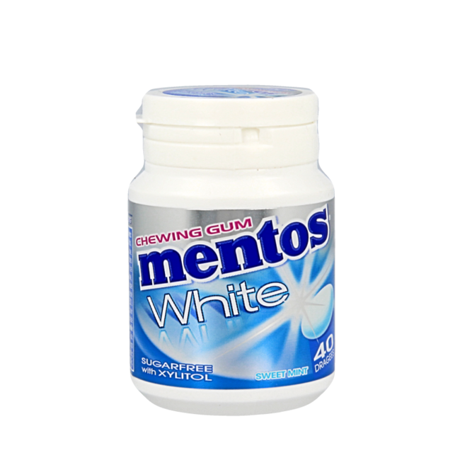 Chicle Mentos White Sweet Mint bote de 40 unidades