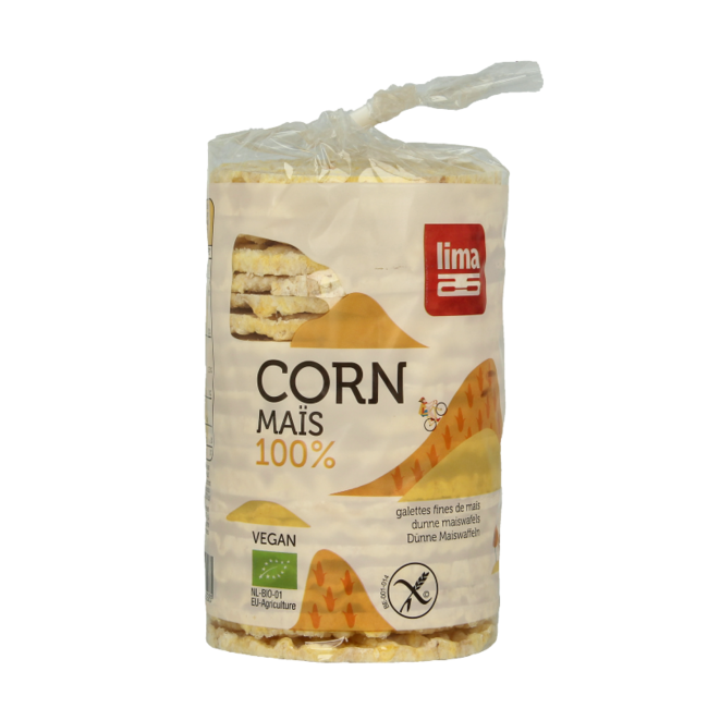 Organic thin round corn cakes 120g