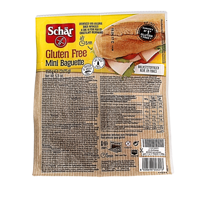 Schar Bagietka mini 2 sztuki bezglutenowa 150 Gramów