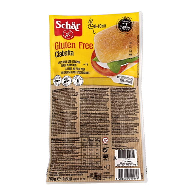 Ciabatta sans gluten 4 pièces