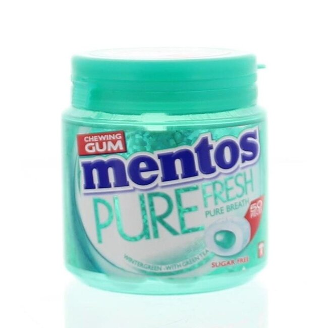 Chicle Mentos Pure Fresh Sabor Invierno, Bote de 50 Unidades