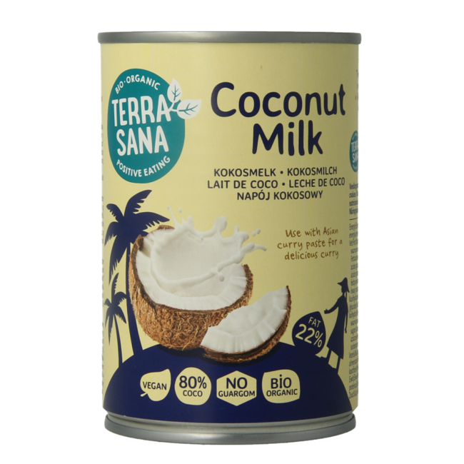 Mleczko kokosowe 22% tłuszczu bio 400 mililitrów