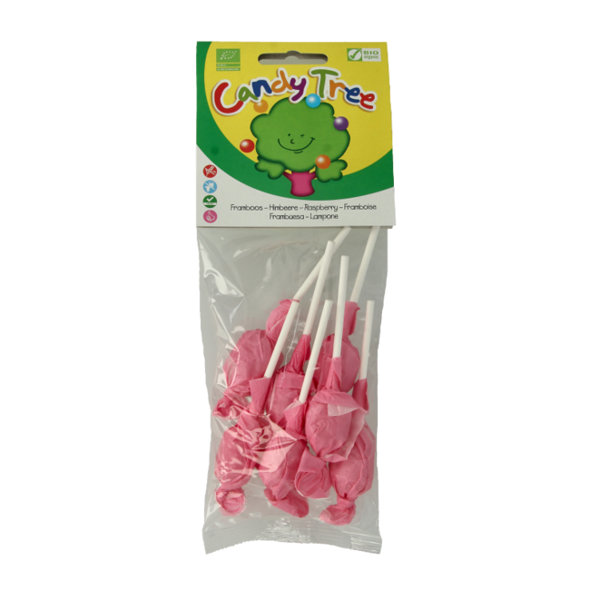 Piruletas de frambuesa ecológicas 7 unidades