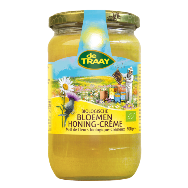 Miód kwiatowy kremowany bio 900 gramów