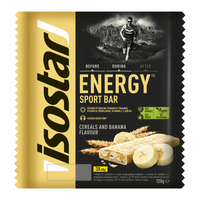 Isostar Energy Sportriegel Getreide & Banane 3er-Pack 120 Gramm