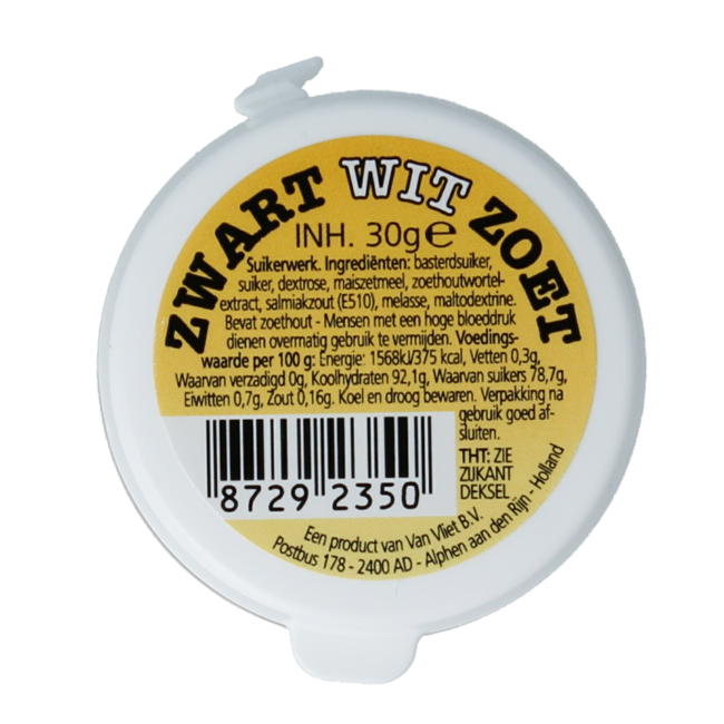 Zwart wit zoet 30 Gram