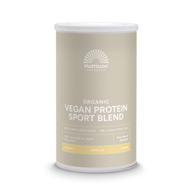 Mattisson Mélange de protéines végétaliennes bio sport vanille 500 Grammes